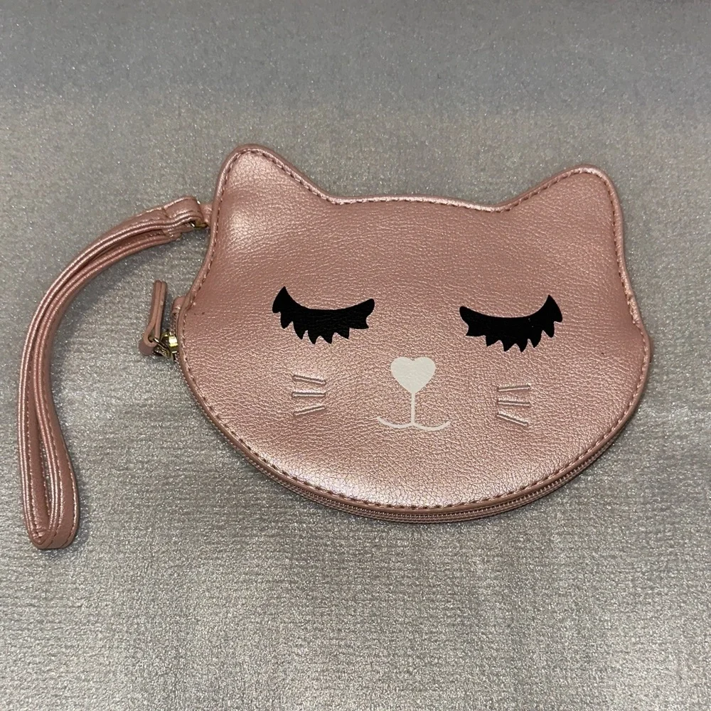 Betsey Johnson Pink Kitty cat  Wristlet purse